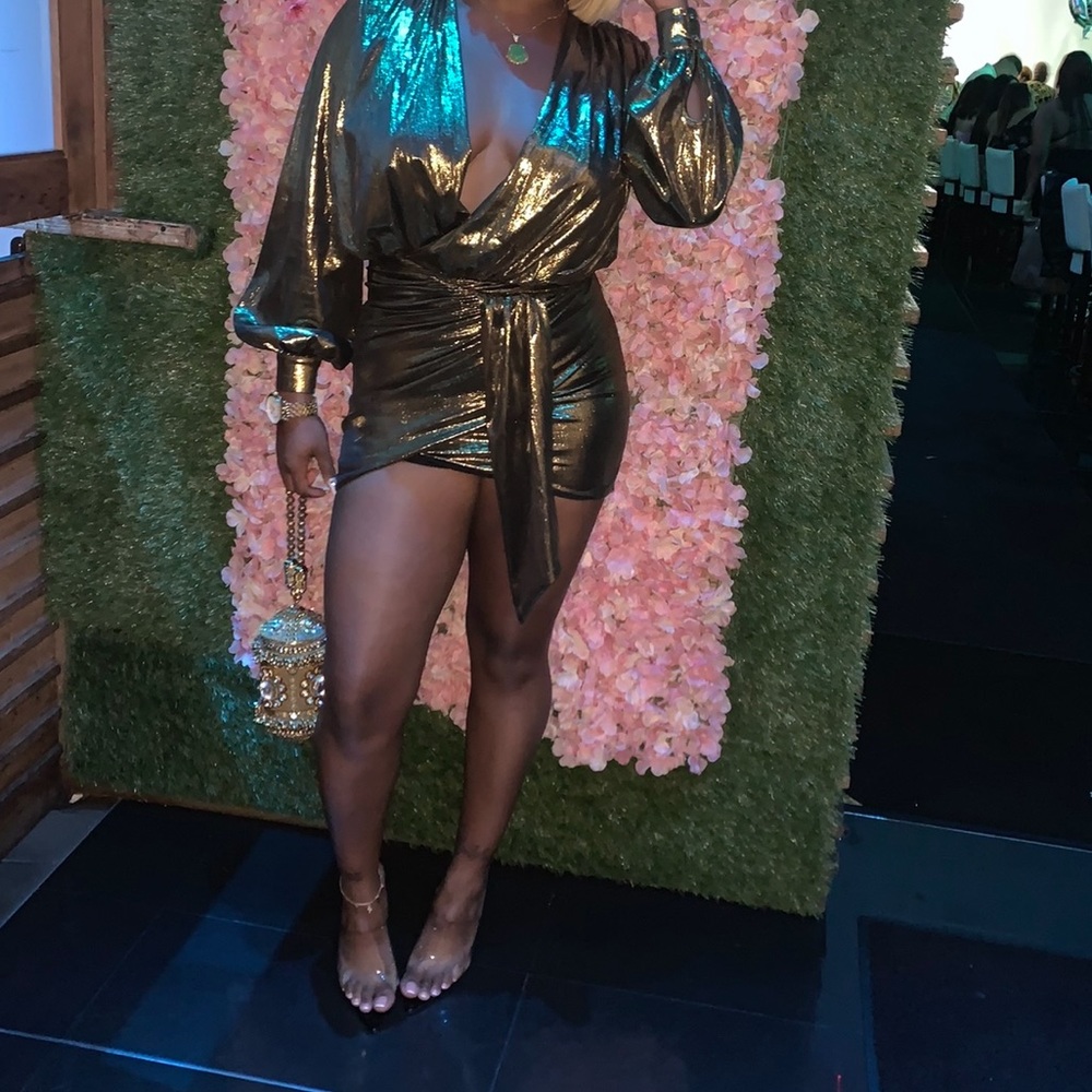 House of CB Gold Metallic Dress